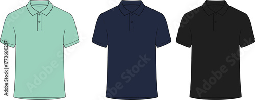 Polo shirt vector illustration, short sleeve fashion template, casual wear design mockup, men’s clothing flat sketch, apparel technical drawing, stylish garment outline, retail catalog graphic