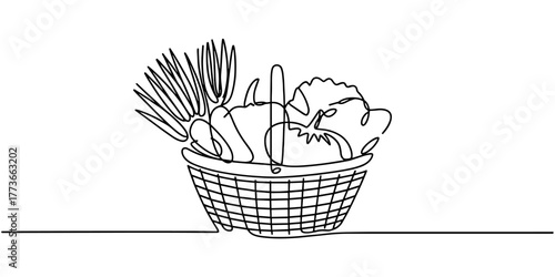 a basket filled with assorted vegetables, symbolizing healthy food, farming, and organic lifestyle.