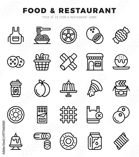 icons set. Food and Restaurant for web. app. vector illustration.