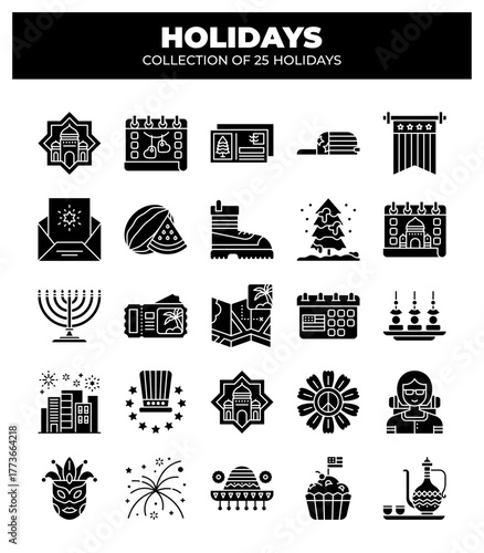 Collection of 25 Holidays. A Diverse Celebration of Culture and Traditions