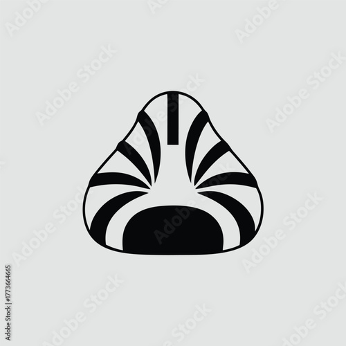 A fun flat vector illustration of a large bean bag sofa, perfect for casual, relaxed seating in a living room or kids' play area.