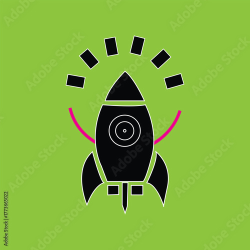 Rocket icon. Simple outline rocket signs set. Rocket launched icon.
