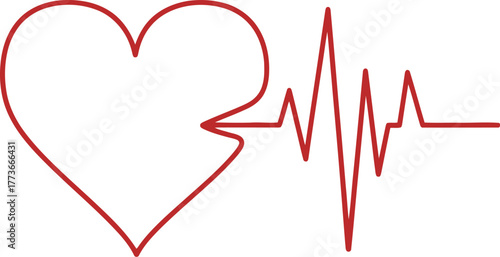 Vector art of heartbeat line for medical design