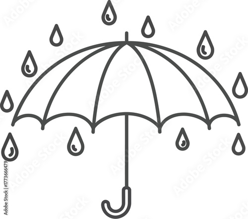 Vector art of umbrella with raindrops