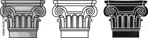 Ionic column vector illustration architectural greek roman art