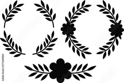 Boho Bloom Illustration Set. Bohemian Floral Collection. Elegant Bloom and Leaf Bundle. Botanical Boho Flower Elements. Vintage Bohemian Floral Art. Minimal Boho Botanical Design. Chic Bloom and Petal