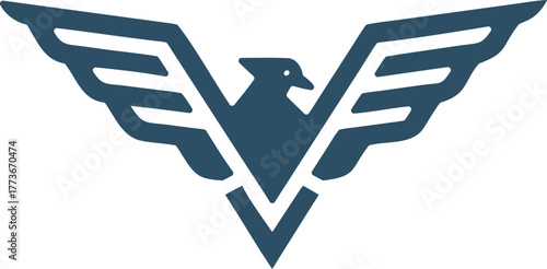 Stylized Eagle Symbol Represents Strength Freedom and Power