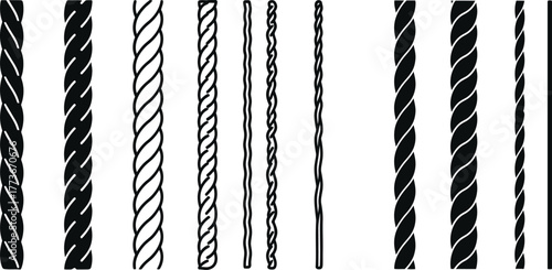Various types of rope illustration vector design elements