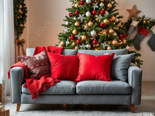 Cozy Christmas Eve at home with modern festive decor