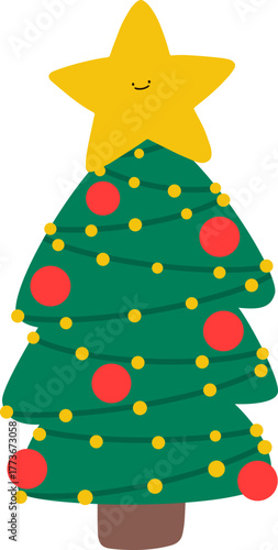 Beautifully Adorned Holiday Tree with Glowing Lights and Topper Star