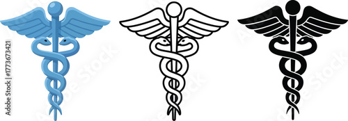 Caduceus medical symbol vector illustration design element