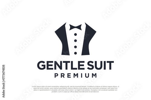 Gentle suit logo design unique style Premium Vector