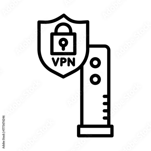 VPN protected router icon.