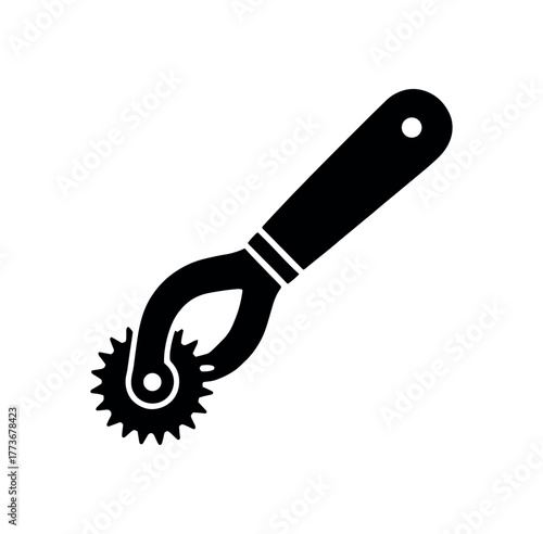 strap stitch maker flat black solid vector illustration isolated on white background