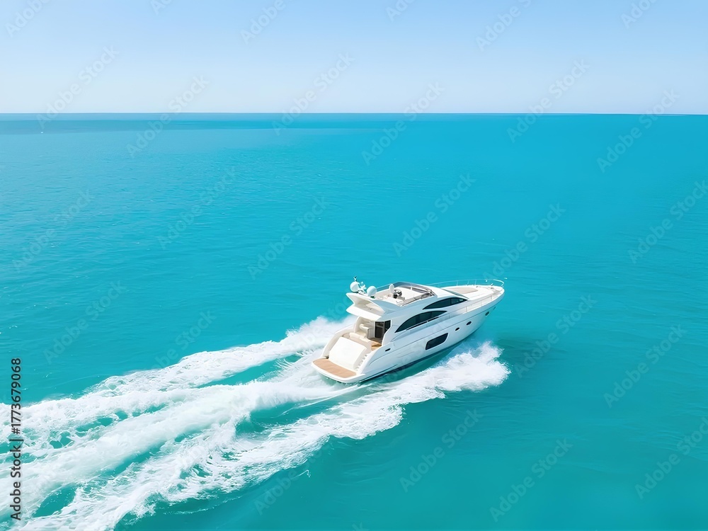 Naklejka premium Luxury Speedboat on The Sea