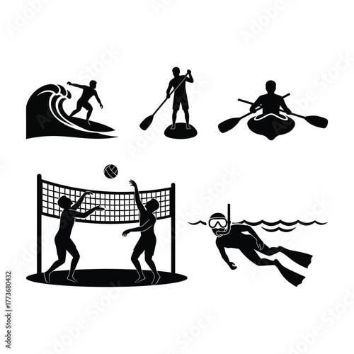 Multi Sport Silhouette Vector Set