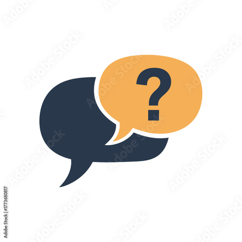 Question Mark Inside Speech Bubbles Icon Representing Inquiry, Doubt, and Communication