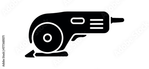 fabric trimmer flat black solid vector illustration isolated on white background