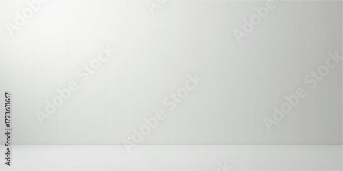 An empty white room with a clean blank wall and floor is an ideal template for interior design or a 3d illustration backdrop