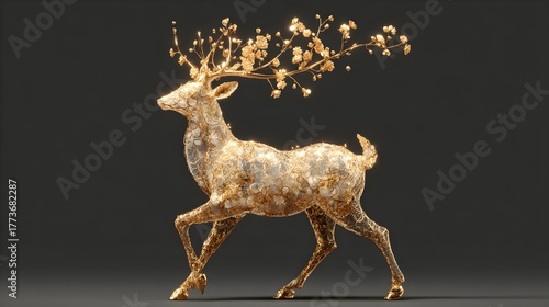 christmas deer on a dark background