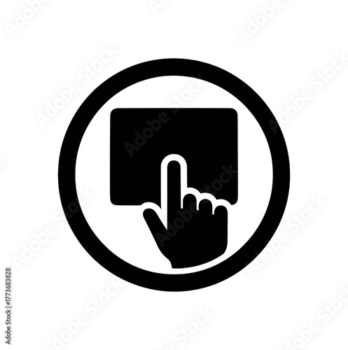 touchpad ring flat black solid vector illustration isolated on white background