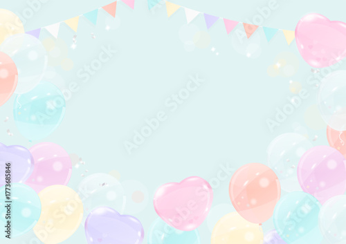 Pastel helium balloon on bright background