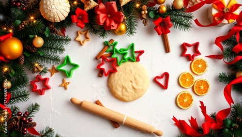 Baking Christmas cookies, festive holiday spirit abounds