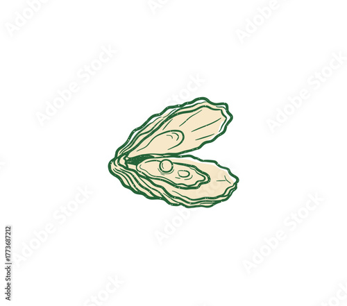 Oyster love club artwork for t shirt print, poster, sticker and other uses. Fresh oyster print. Eat more fruit. Oyster club print design.