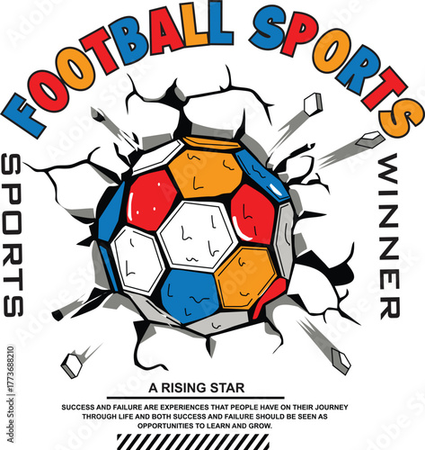 football sports t shirt print illustrations vector