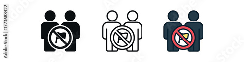 partner crossing boundaries icon on white background Black silhouette flat icon outline icon and colored icon style three minimal vector icon style