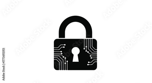 Digital padlock symbolizing cybersecurity and data protection