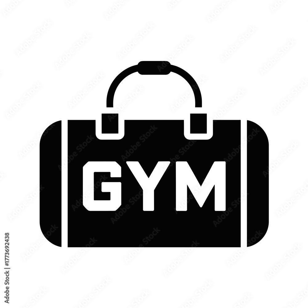 Obraz premium A simple gym bag icon perfect for representing fitness, sports, and athletic activities and equipment.