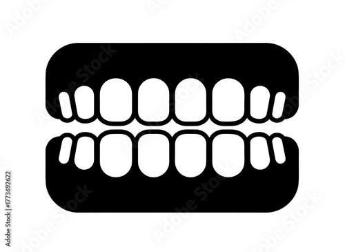 Illustration of teeth, dental care, orthodontics, dentist, tooth, healthy gums, oral hygiene and smile