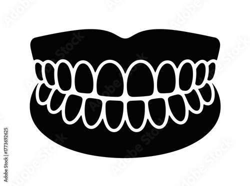 a simple illustration of teeth and gums representing dental care and oral hygiene for a healthy smile