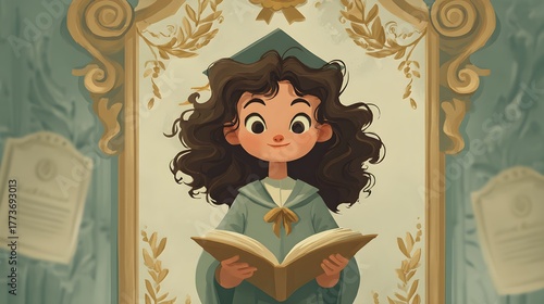 Young woman reading a book