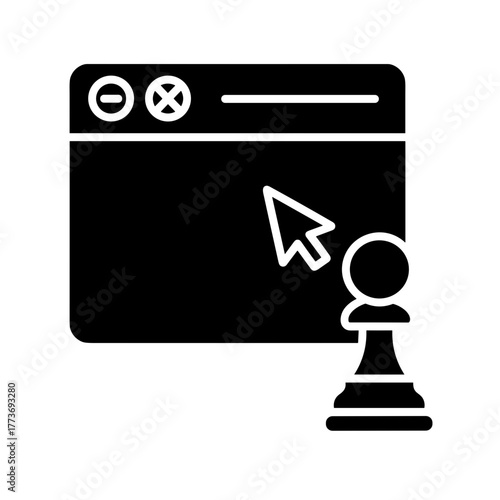 A strategic online chess game platform featuring a cursor and pawn, ideal for web design and development.