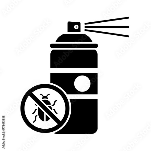 Vector graphic of a pest control spray can, ideal for home, garden, and insecticide treatment needs.