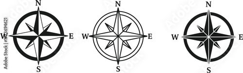 Compass rose vector illustration nautical direction navigation