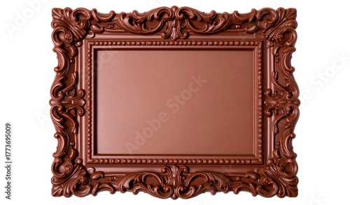 Horizontal Chocolate Brown Ornate Frame with Classic Baroque Decoration