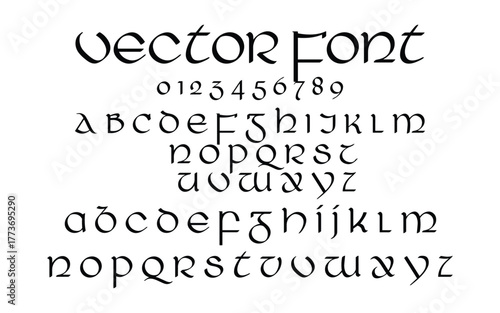Elegant Fantasy Script Font Vector Set – Elvish or Fairy Tale Typography