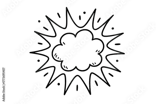 handdrawn cute doodle style impact vector line illustration