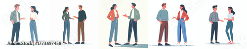vector of man and woman talking and tolerating each other