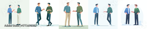 vector of two man talking and tolerating each other