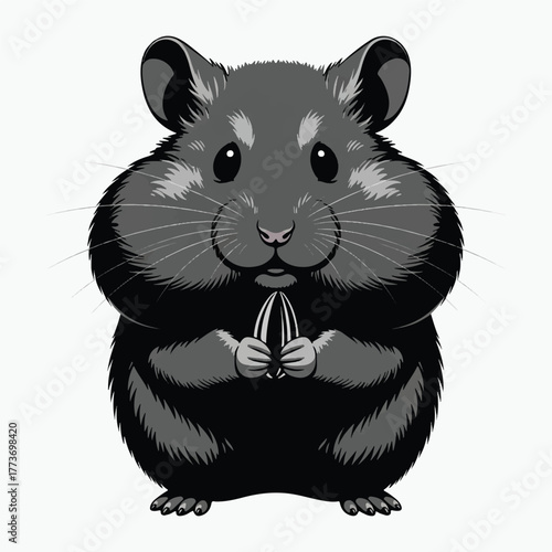Hamster silhouette vector illustration on white background 