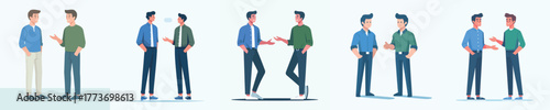 vector of 2 man shaking hands and tolerating each other