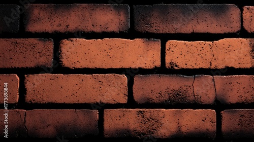 Textured Red Brick Wall Background with Natural Patina and Distressed Appearance for Architectural Design