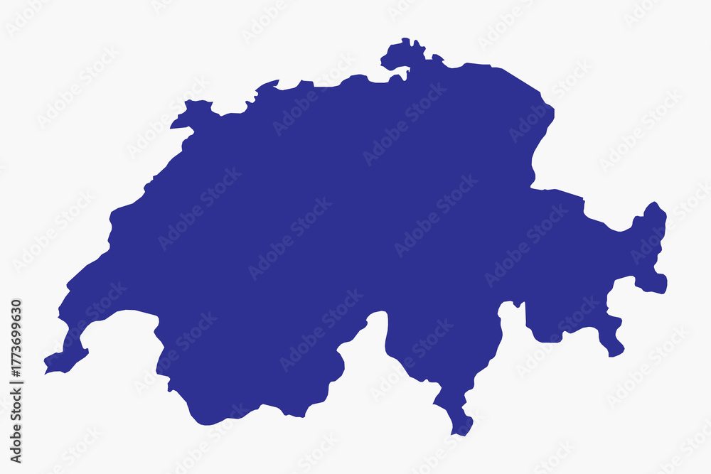 Fototapeta premium Vector graphic artwork suitable for print and web containing flat detailed map of SWITZERLAND