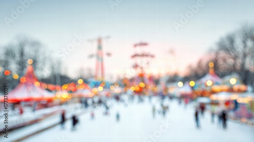 Wallpaper Mural Blurred winter wonderland with Santa inspired festive glow and magical light. Torontodigital.ca