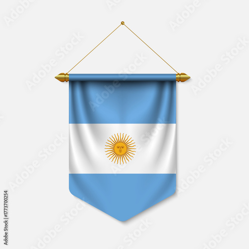 Realistic Argentina National Flag Pennant Hanging