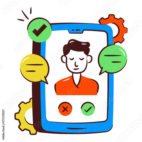 An icon design of mobile verified chat